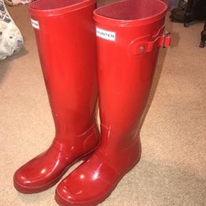 Red Glossy Hunter Boots